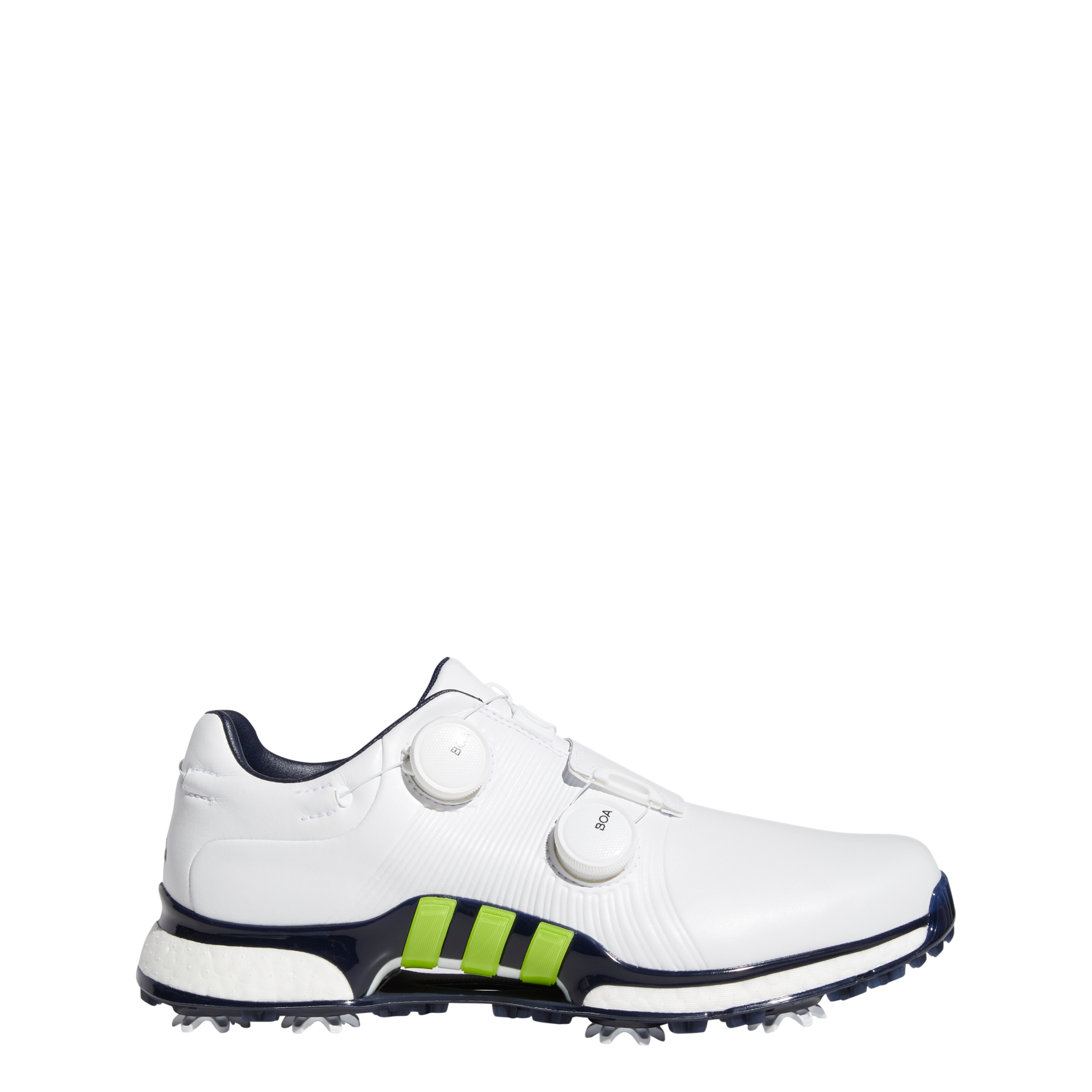 Men\'s Tour360 XT Twin Boa Spiked Golf Shoes - White/Green/Navy
